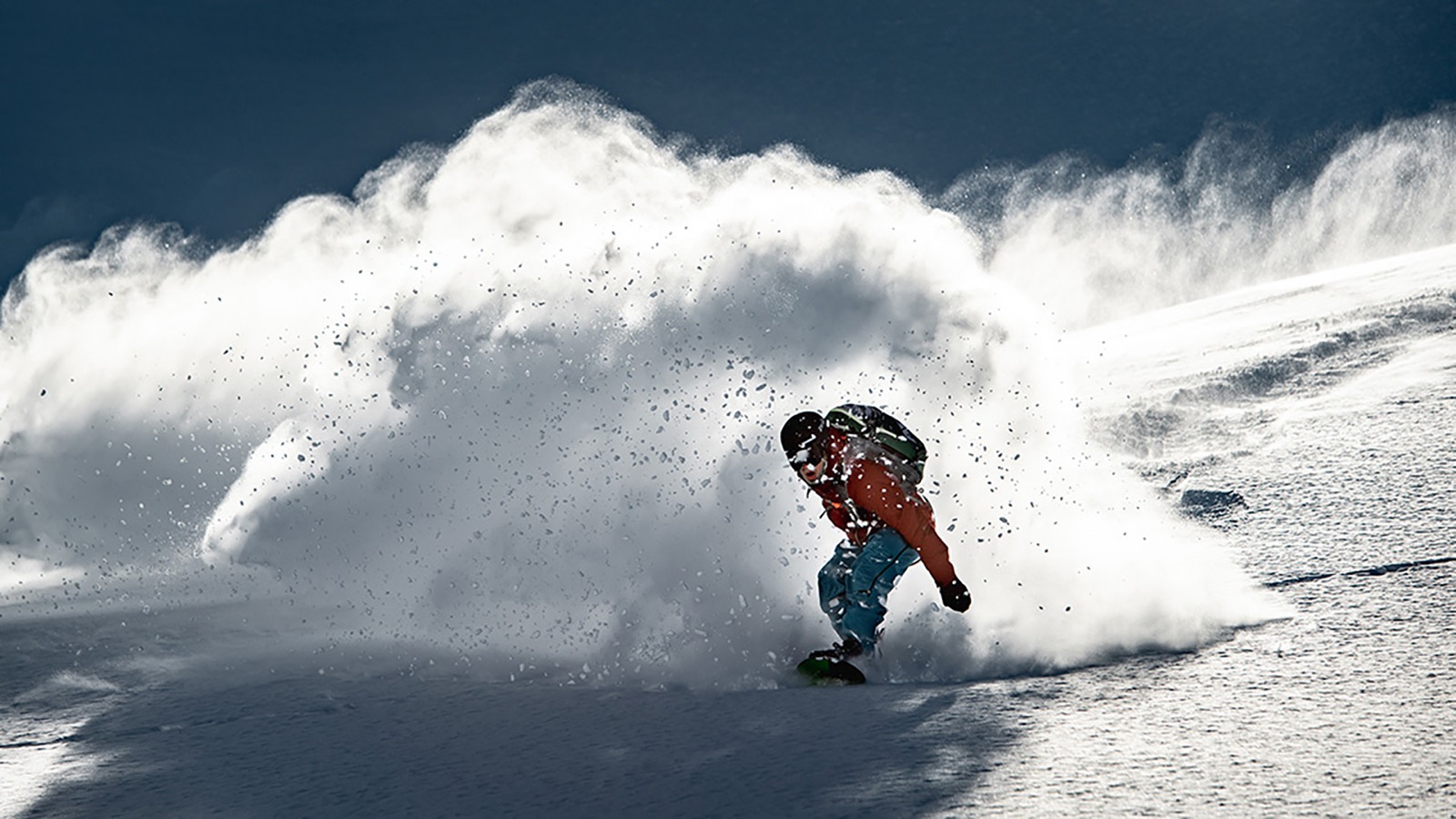 Ambassador photo — snowboard spray